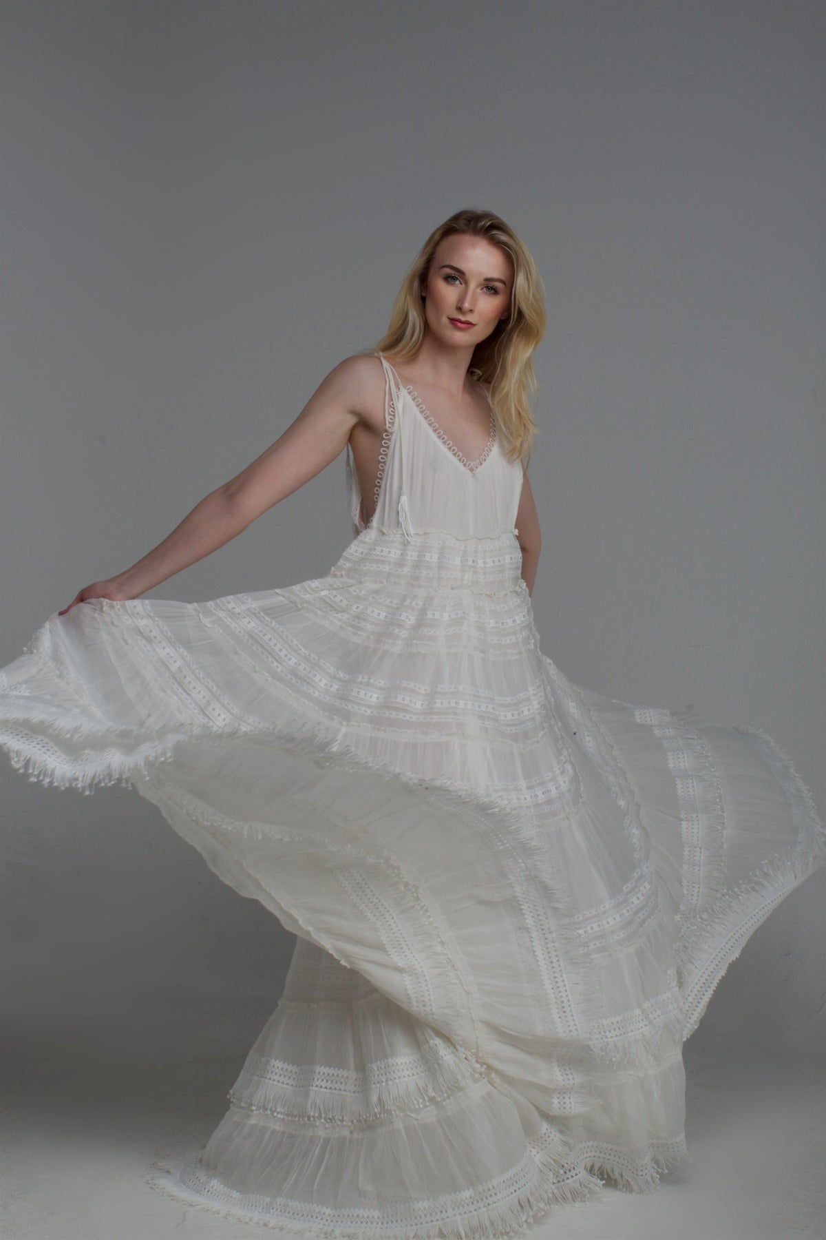 Rococo Sand Cia Maxi Dress in Off White - Tiff'sLux Re
